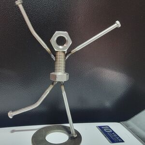 Metal Bolt and Nut Sculpture